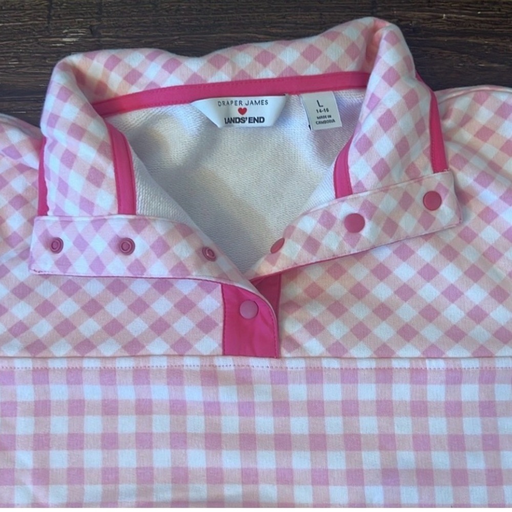 Draper James Lands End Pink Checkered Shirt-large